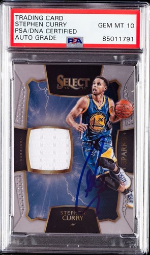 2015-2016 Panini Select Stephen Curry Sparks Jersey Patch AUTO! PSA 10 GAME USED