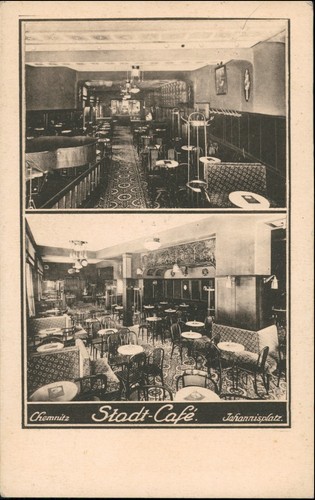 Ansichtskarte Chemnitz Stadt Cafe Innen Johannisplatz 2 Bild 1918 - Bild 2 von 3