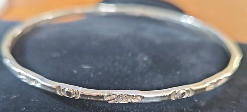925 Sterling Stamped; Vintage; Native American Sterling Silver Cuff Bracelet