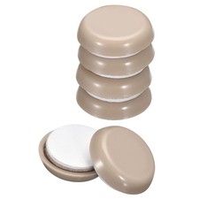 24Pcs Furniture Sliders 1" Plastic Self-adhesive Round Sliding Pads Grey