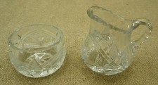 Etched Crystal Cream and Sugar Set