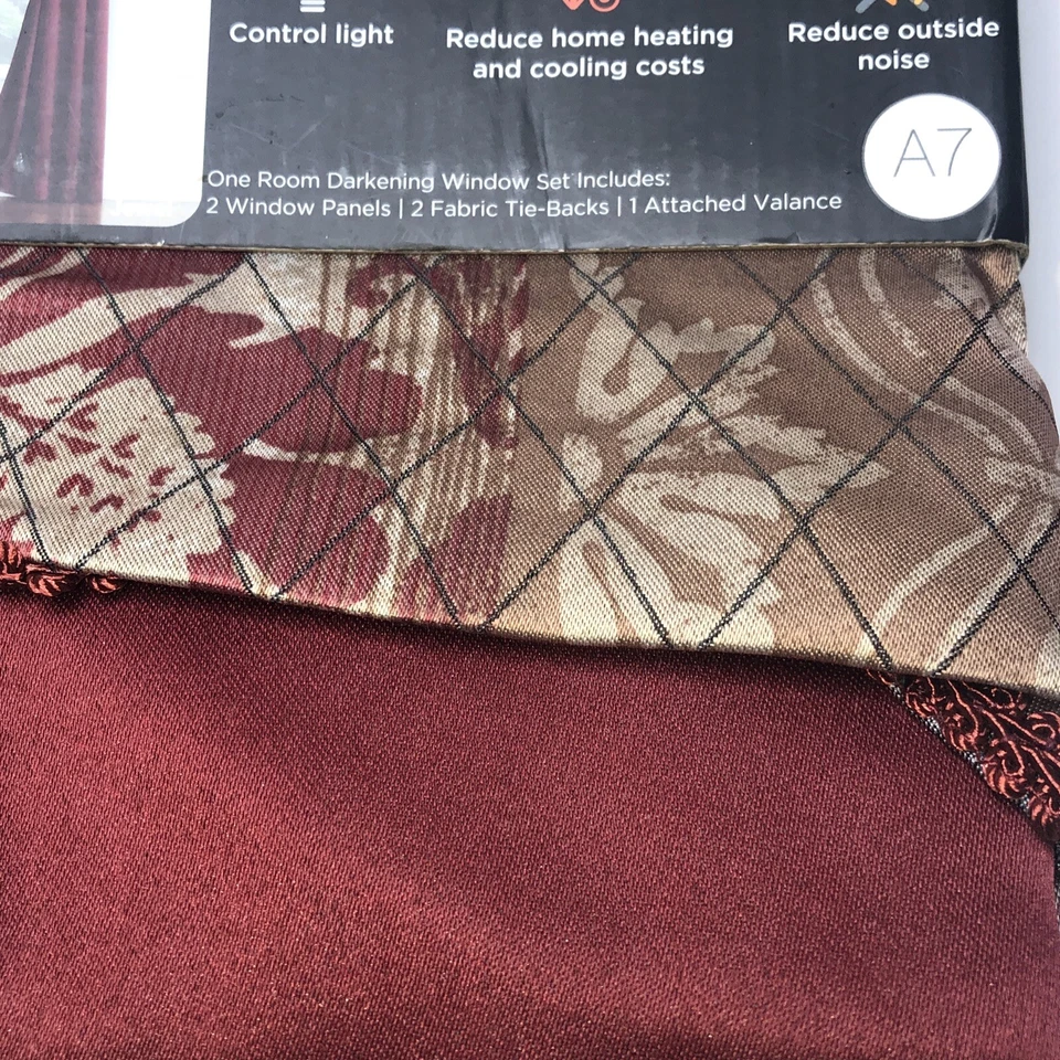 5 PC SET ) Sundown Eclipse Room Darkening Rod Pocket Panel Pair 52x84in SHAYLA - Image 4 of 4