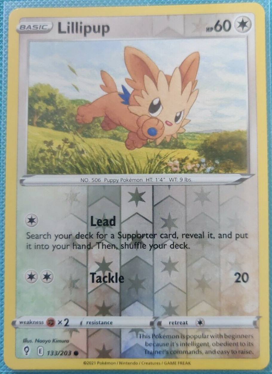 Pokemon - Lillipup - 133/203  - reverse Holo - Evolving Skies - New