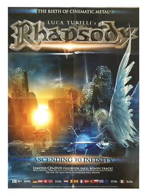 LUCA TURILLI´S RHAPSODY  Ascending Promo Poster gefaltet / folded - Sammlerstück