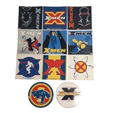 11 Marvel X-men Sticker Lot 4"x4" 9 Square  2 Round