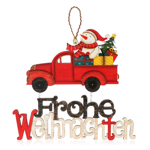 HäNgedeko Weihnachten - Holz-AufhäNger Mit Schneemann Und Schriftzug-image