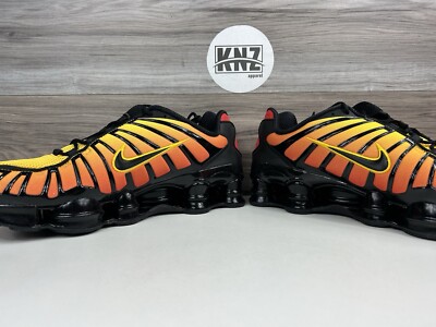 Nike Shox TL Black Amarillo 'Sunrise' Yellow Orange AV3595 004 NEW
