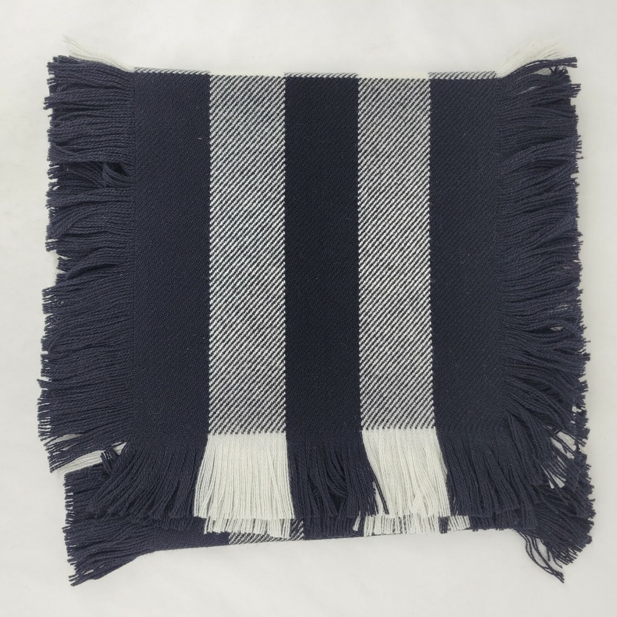 Burberry Black Wool Half Mega Fashion Plaid Check Fringe Burberry Black Wool Half Mega Fashion Plaid Check Fringe