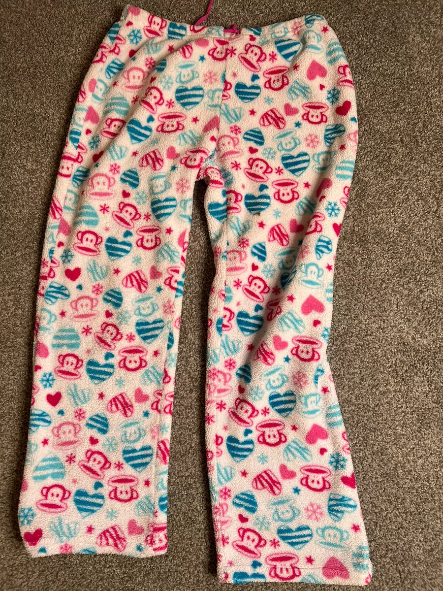 girls paul frank monkey fleece pajama pants size L