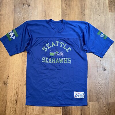 80s Champion Football Mesh T-shirt 92番 Vintage Seattle Seahawks Champion Jersey Football 80s Vtg Mesh