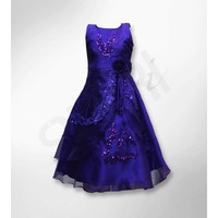 Girls Dresses Cadbury Purple Layered Flower Gowns Girl Dress Wedding Party Prom Girls Dresses Cadbury Purple Layered Flower Gowns Girl Dress Wedding Party Prom