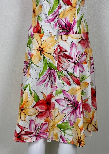Vintage B Smart Y2K Dress Sz 10 Floral Sleeveless Sundress Beach Tropical Resort - Picture 8 of 17