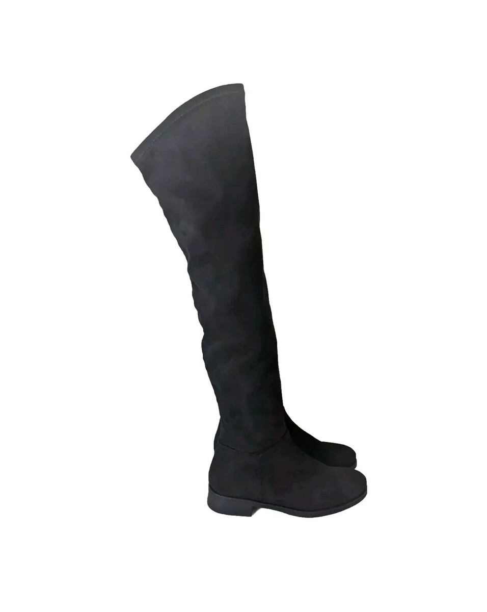 Mint Velvet Over The Knee Boots Black Size Suede New High Boots
