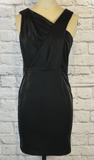 NEW Parker Black BodyCon Cocktail Party Mini Dress Sleeveless Asymmetrical SMALL