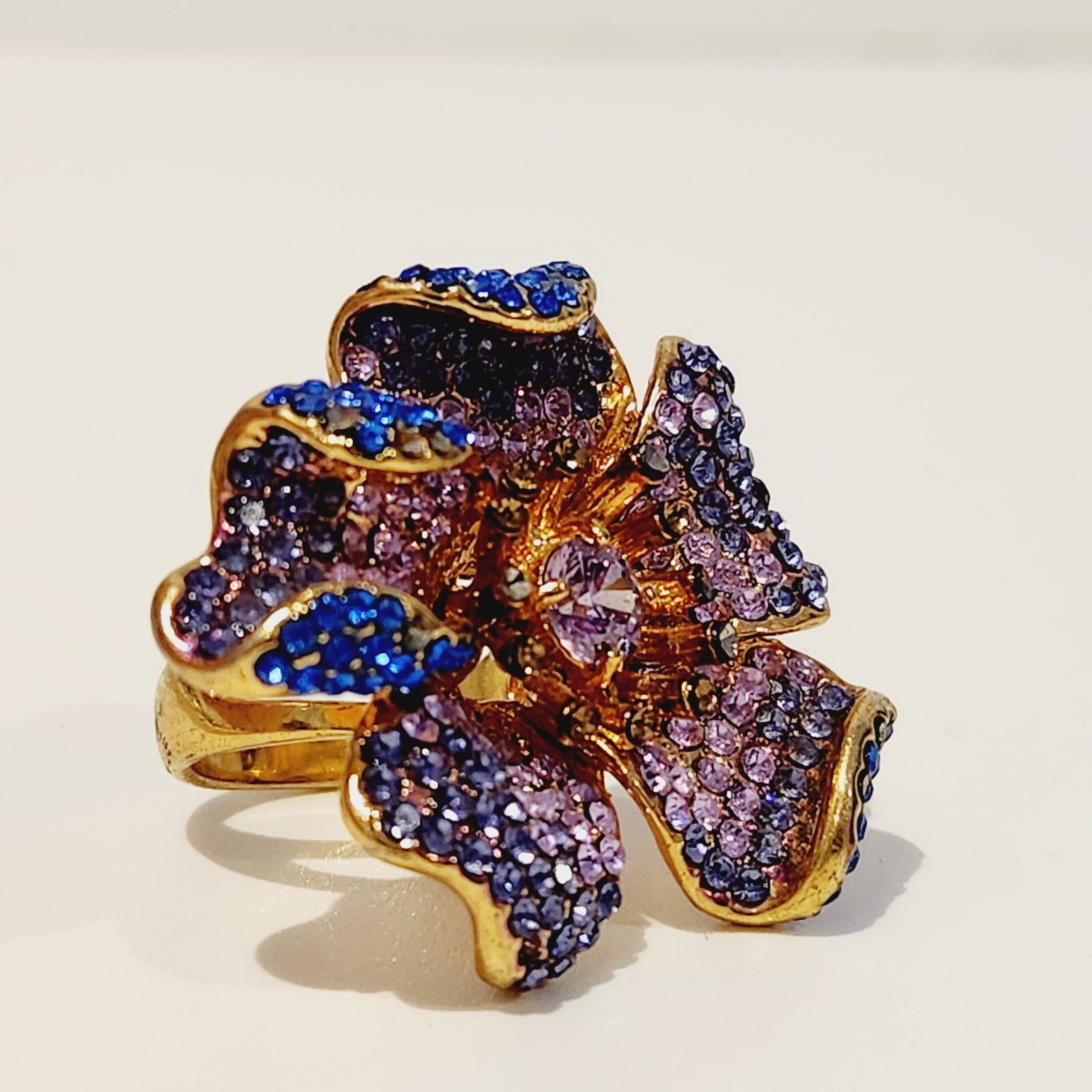 Huge Flower Cocktail Statement Ring - Rhinestone … - image 6