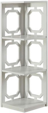 Stylish White Omega 3-Tier Corner Bookcase for Space-Saving Storage