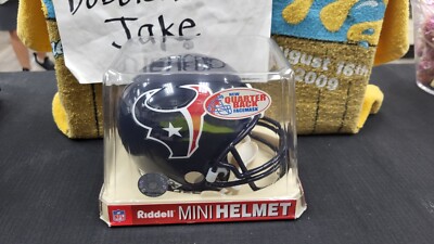 NIB HOUSTON TEXANS VSR4 RIDDELL MINI NFL FOOTBALL HELMET LOGO BLANK