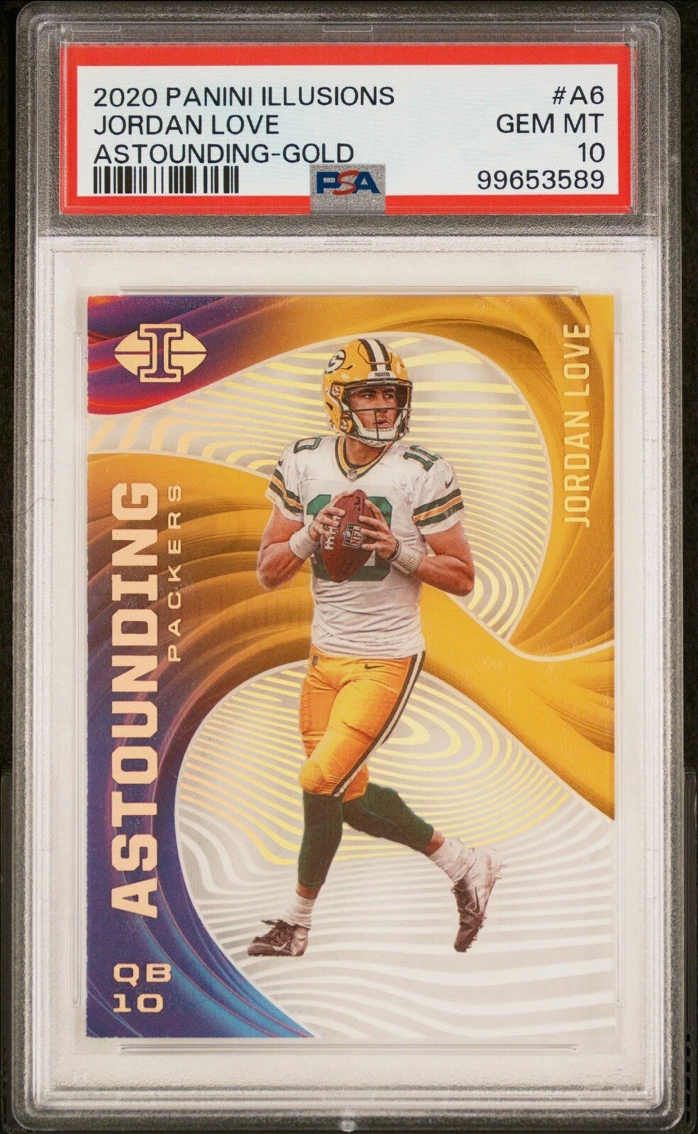 Jordan Love Panini Illusions Astounding #A6 Gold