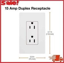 Claro 15 Amp Duplex Outlet, White | Lutron Outlets Electrical Home Receptacle