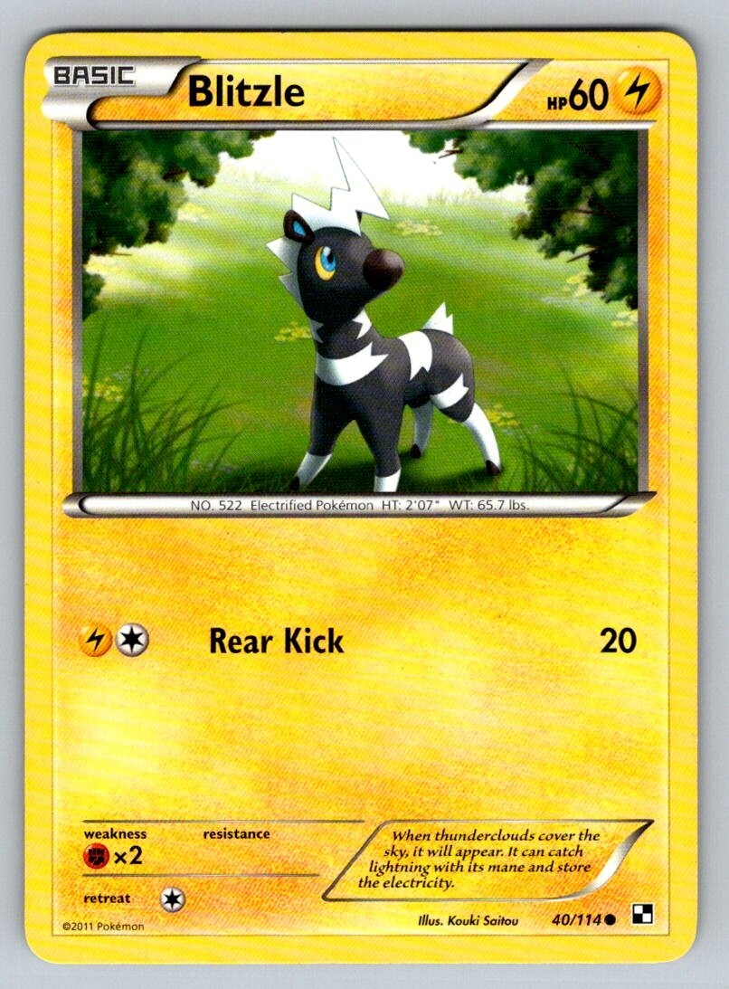 2011 Pokemon Black & White Base Set NM Blitzle 40/114 NM