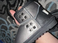 Sz 22 Toddler Girl Winter Booties With Zipper AndFaux Fur Lining, Learher Upper