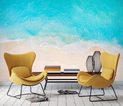 3D Strand Wellen ZHUC9085 Tapete Wandbild Fototapete Abnehmbarer Ann