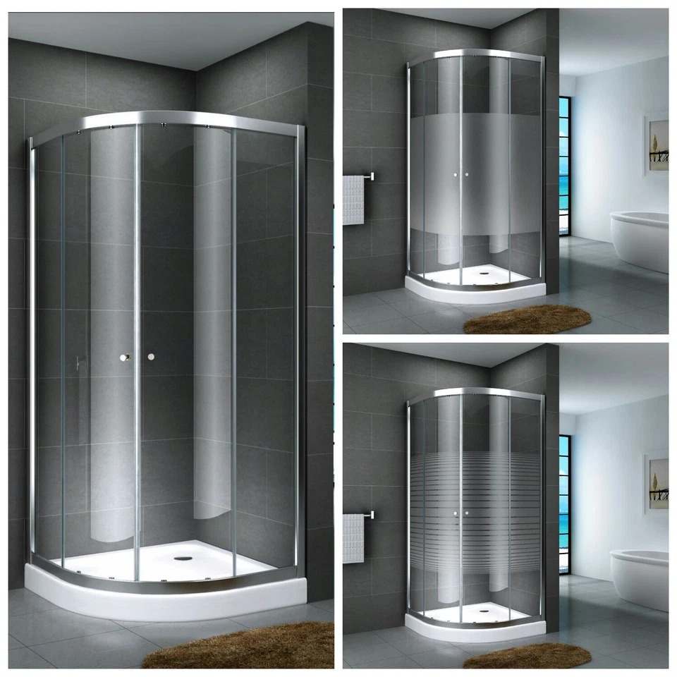 FISCHER UND ADAMEK Duschkabine Viertelkreis Eckdusche Duschabtrennung Glas Runddusche Fulda 14 cm