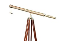 SIFAAT WORLD 62" Floor Standing Admirals Polished Brass Telescope, Home Decor