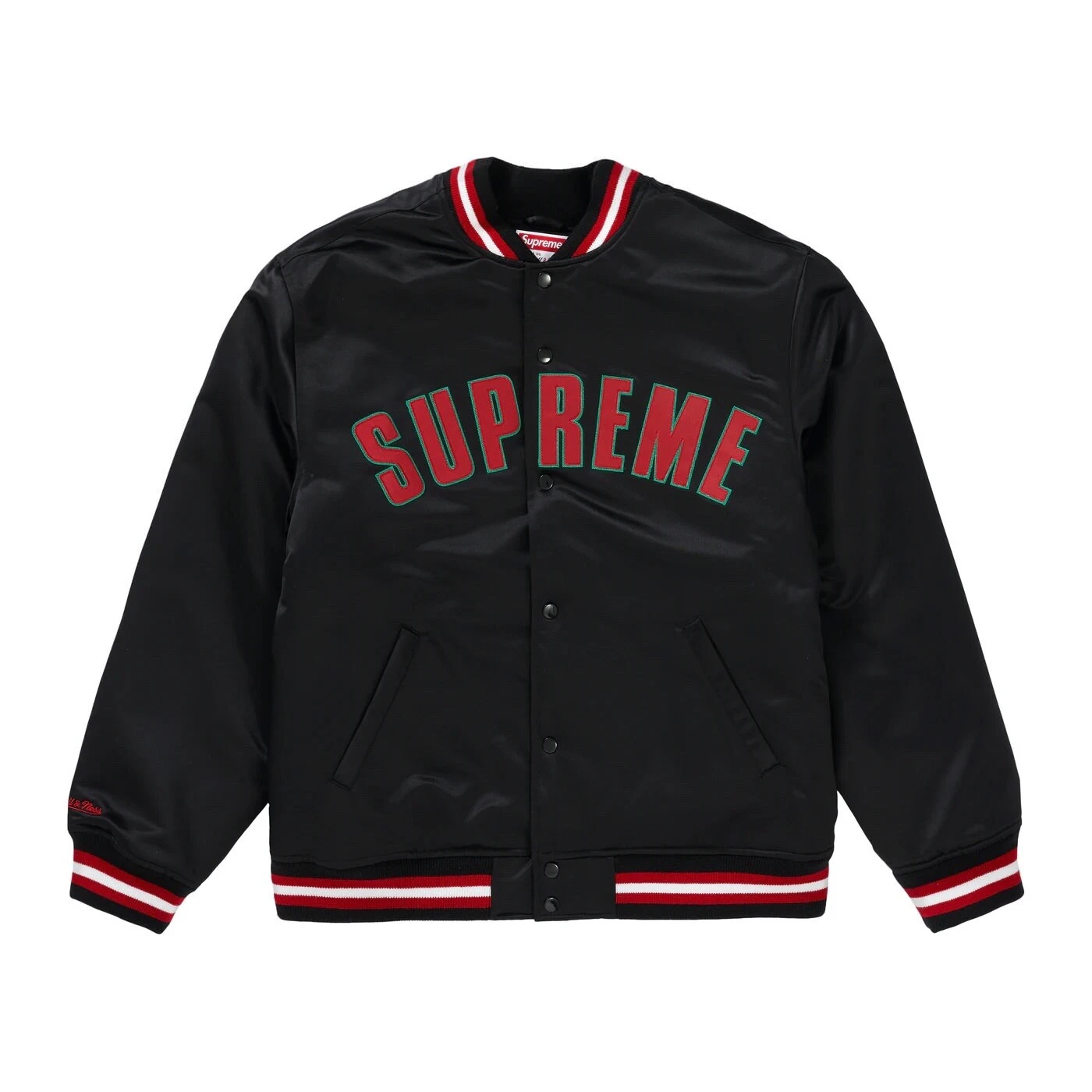 Veste universitaire noire Supreme Mitchell and Ness   taille moyenne