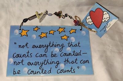 Sandra Magsamen Albert Einstein Plaque With Quote ''Not Everything That Counts...