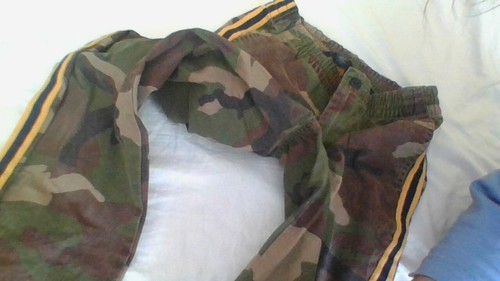 Ralph Lauren Polo Kid Pants Size 8 Camo w/Yellow Side Stripes Good Cond Woodland - Picture 7 of 19
