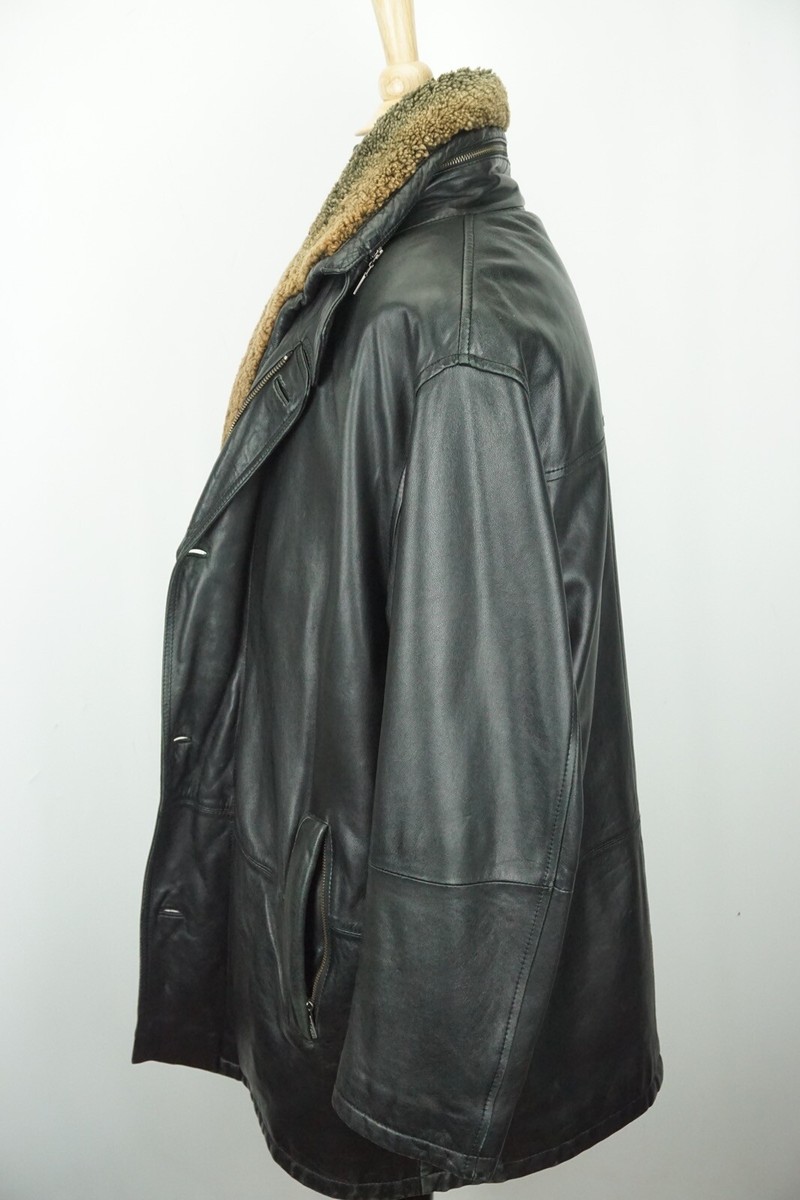 VERSACE Linen×Lamb Leather Switching JKT