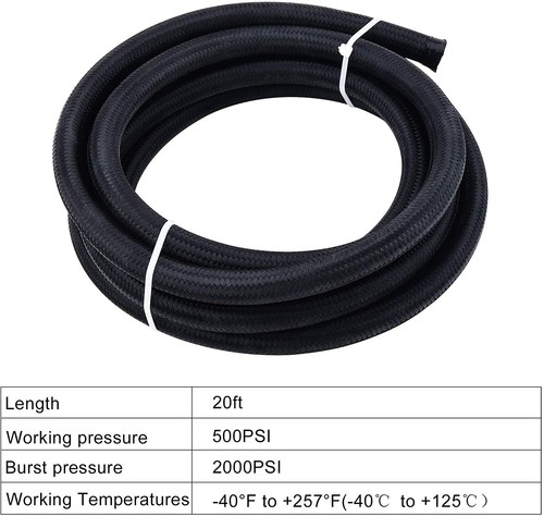 3 FT Nylon Stainless Steel Braided 1500 PSI Hose -8AN AN8 8 AN Oil Fuel Gas Line - Picture 7 of 7