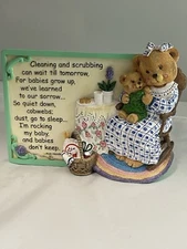 Bear Plaque Cleaning Scrubbing Poem Abbey Press Mom Grandma Baby Ruth Hamilton