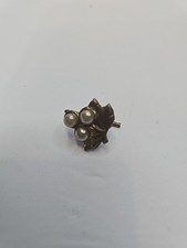 Vintage Formal Tuxedo Shirt Stud Faux Pearl Cluster Maple Leaf