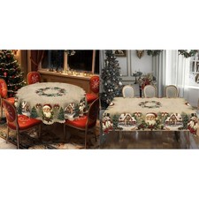 Mantel de Navidad Diseño Festivo Lavable a Máquina Poliéster Mantel