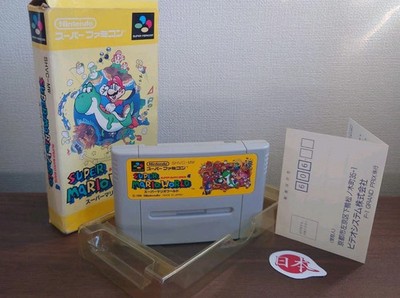 Super Mario World + Box Super Nintendo Japan SNES Super Famicom Free Ship