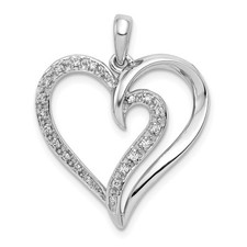 14k White Gold 1/10ct. Diamond Heart Pendant Perfect Gift for Her