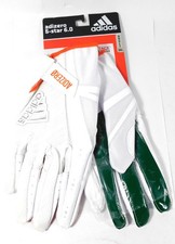 adidas 5-Star 7.0 Miami Hurricanes Receiver Football Gloves White Size 3XL