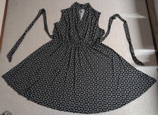 By Design Womens Size 2X Black & White Polyester Blend Sleeveless Dress 24