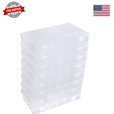 8 PCS 36 Grids Bead Organizer Box Plastic Box Clear Box Organizer 3600 Tackle...