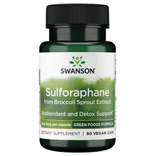 Swanson Sulforaphane Supplement - Broccoli Sprout Extract 400 mcg Veg Caps 60ct