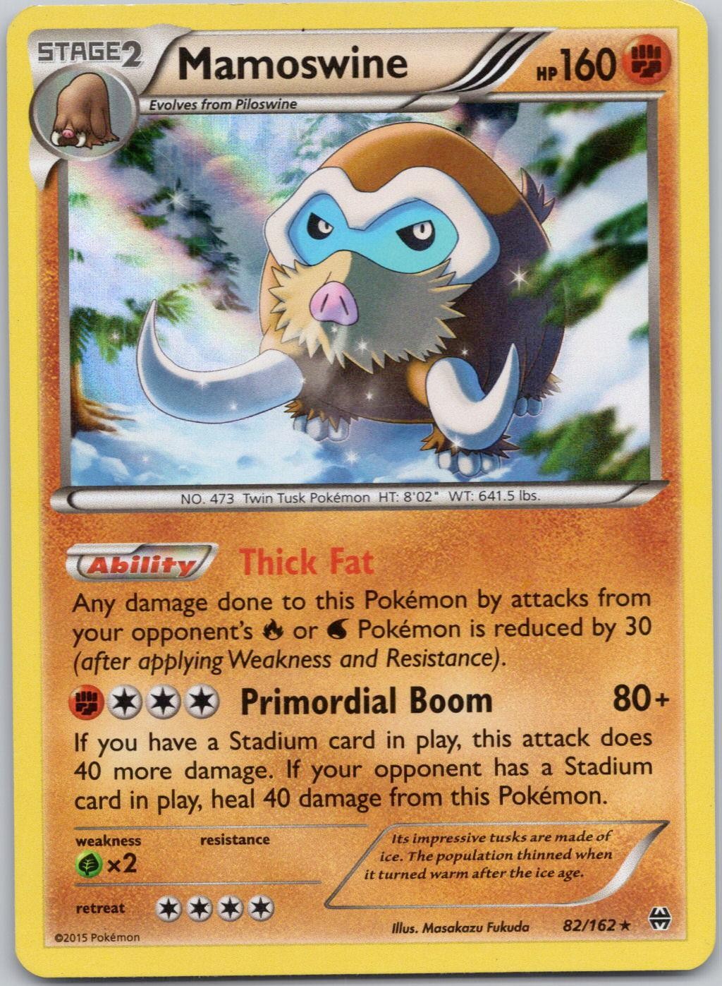 Mamoswine 82/162 Holo Rare BREAKthrough Pokemon Moderately Played