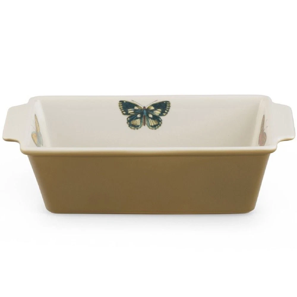 Botanic Garden Loaf Bread Pan Large Porcelain in Moss Green from Portmeirion