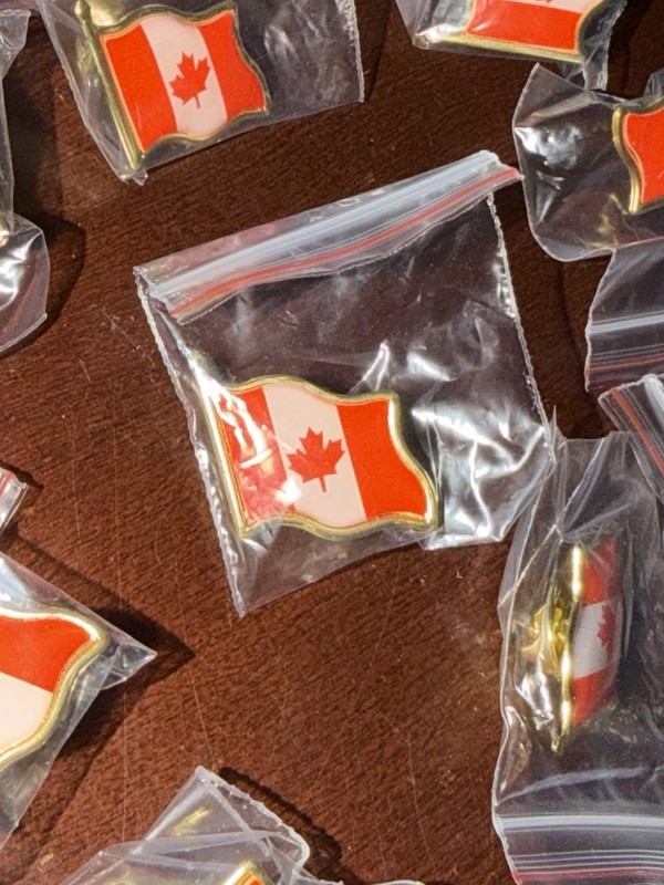 20 Pieces Canada Flag Country Pins Tie Suit Clothing Red White Gold New