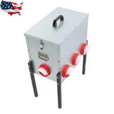 Large 50LB 8 Ports Automatic Chicken Feeder No-Waste Metal Poultry Feeder Box