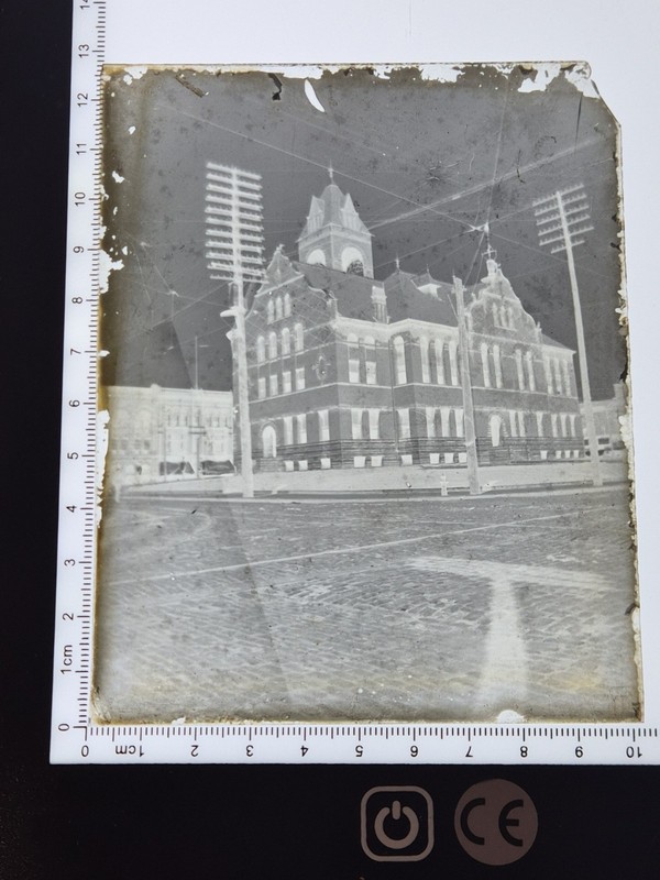 1890s (Winston) Salem NC Glass Photographic Negative Large Building