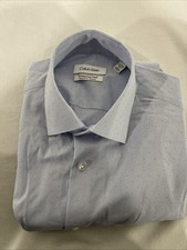 Calvin Klein Men's Steel  Wrinkle-Free Dress Shirt, Blue, Sz: 15-15.5M NWOT