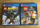 Lot 2 LEGO PS4 Games Batman 3 Beyond Gotham + Jurassic World Tested Working