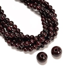 2.0mm Hole Garnet Smooth Round Beads 6mm 8mm 10mm 15.5" Strand